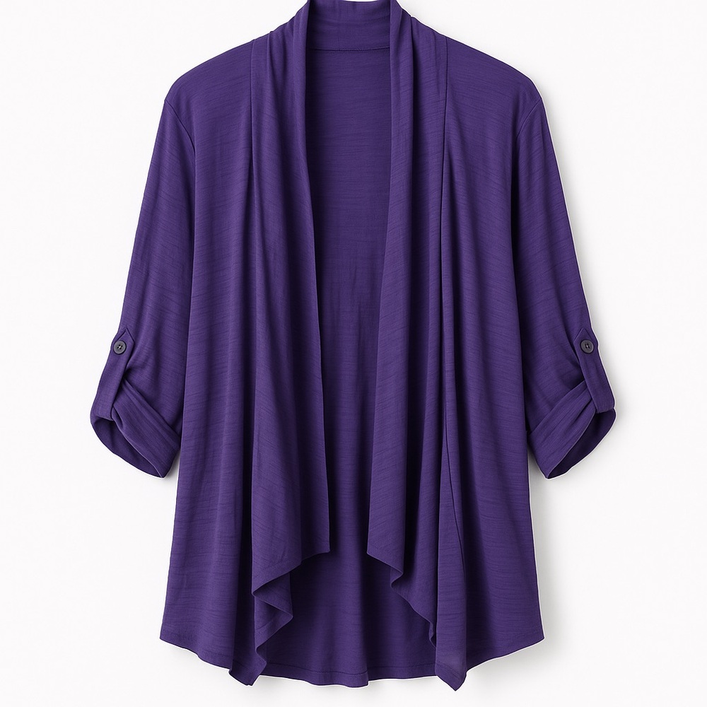 Bobeau Drape Front Cardigan Indigo 1X